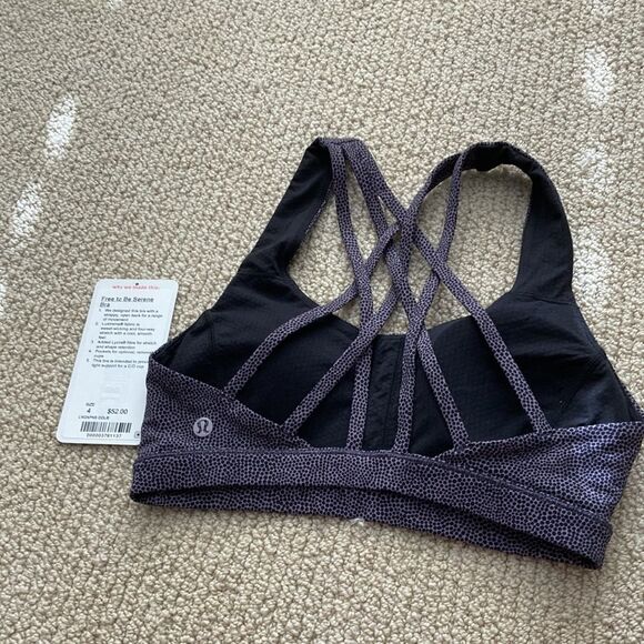 LULULEMON Free to Be Serene Bra Disperse Dusky Strappy Light Support Size 4 EUC - Picture 8 of 9